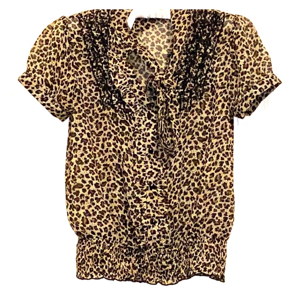 Leopard necktie button up